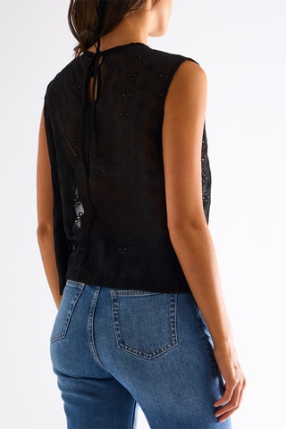 Blouse en broderie anglaise - Noir