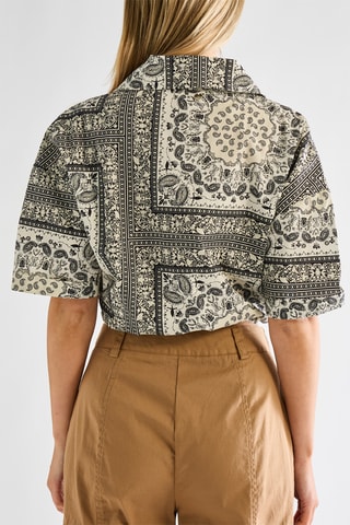 Chemisier noué - Noir et ivoire