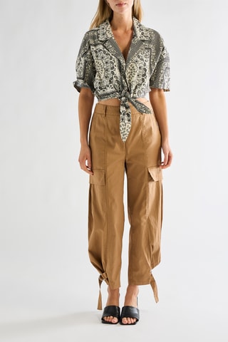 Chemisier noué - Noir et ivoire