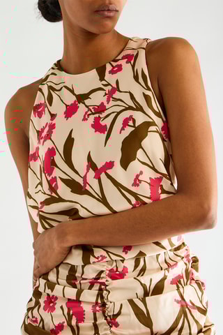 Robe drapée - Fuchsia et écru