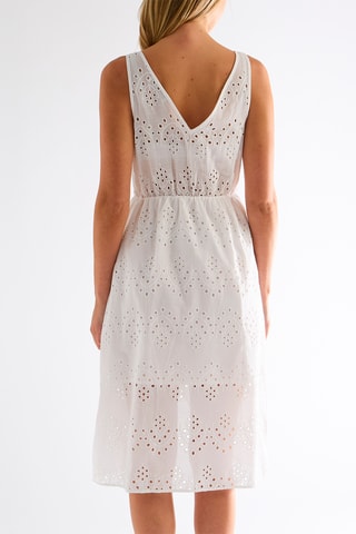 Robe portefeuille en broderie anglaise - Blanc