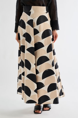 Jupe longue taille haute - Beige