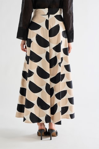 Jupe longue taille haute - Beige