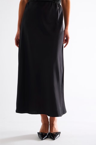 Jupe midi taille haute - Noir