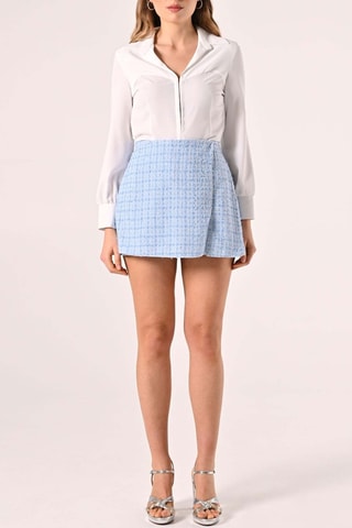 Jupe-short en tweed - Ciel