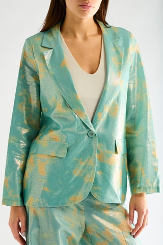 Blazer en lin - Turquoise