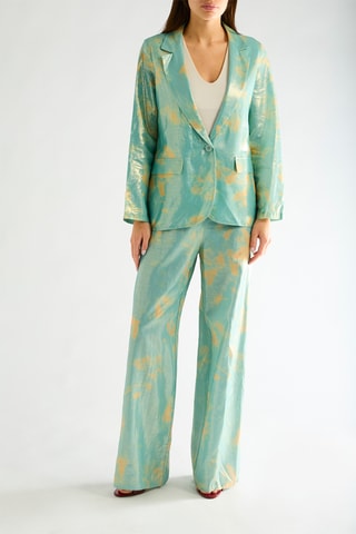 Blazer en lin - Turquoise