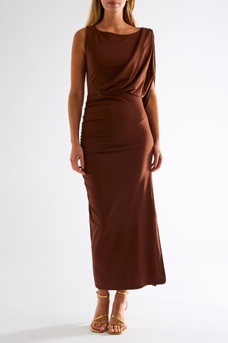 Robe midi - Marron