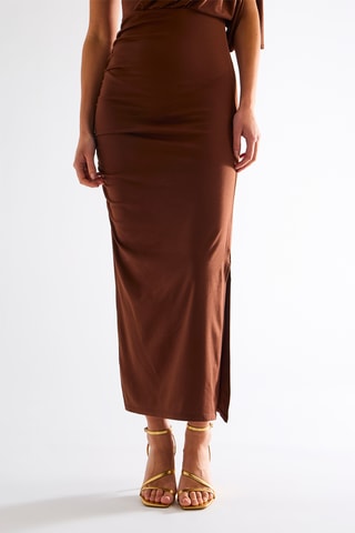 Robe midi - Marron