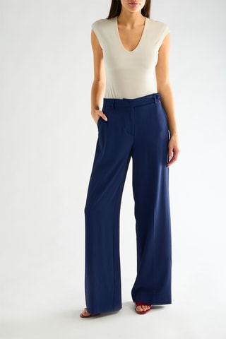 Pantalon taille haute - Bleu marine