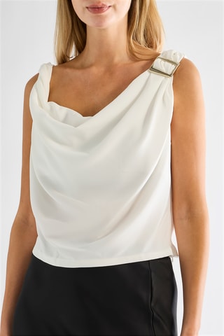 Top drapé - Blanc