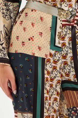 Pantalon taille haute - Beige et noir