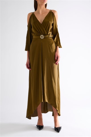 Robe midi - Vert olive