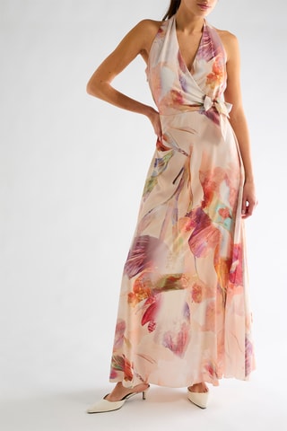 Robe longue - Rose poudré et vert clair