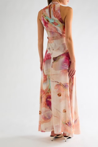 Robe longue - Rose poudré et vert clair