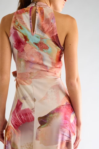 Robe longue - Rose poudré et vert clair