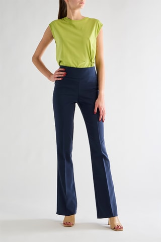 Pantalon taille haute - Bleu marine
