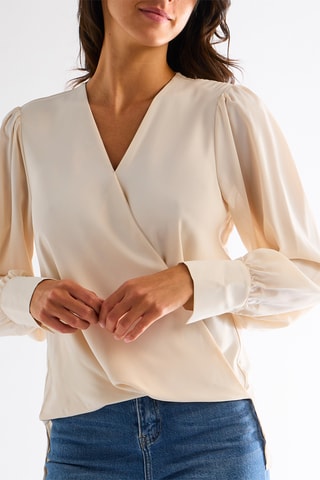 Blouse portefeuille - Beige