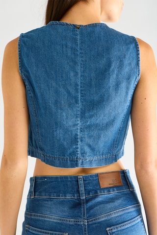 Veste sans manches en jean - Bleu cobalt