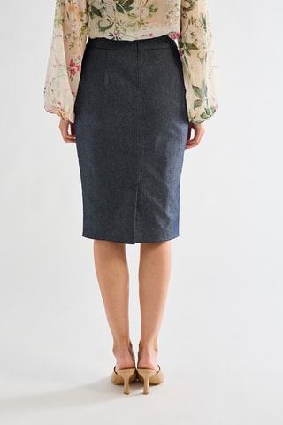 Jupe droite taille haute - Bleu marine