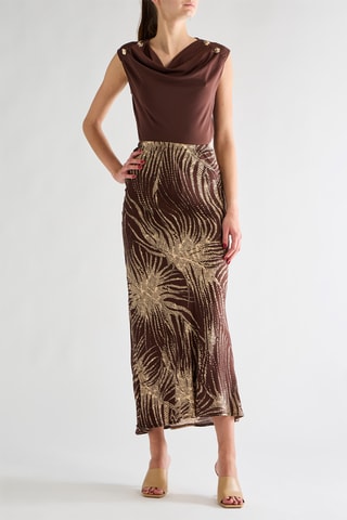 Jupe droite - Marron