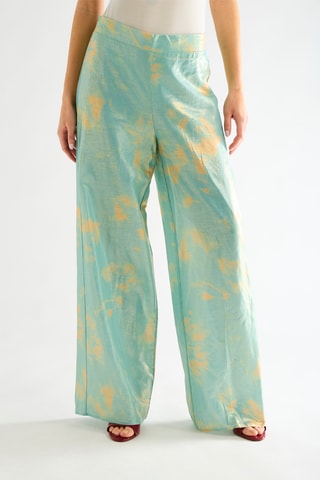 Pantalon tie and dye en lin - Vert d’eau
