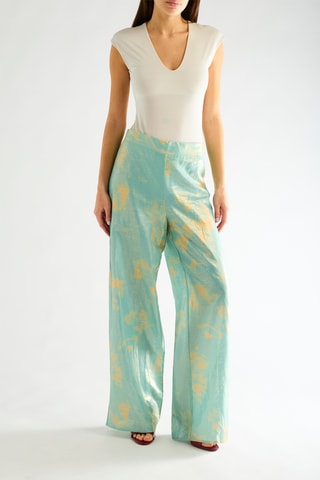 Pantalon tie and dye en lin - Vert d’eau