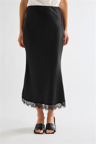 Jupe midi taille haute - Noir