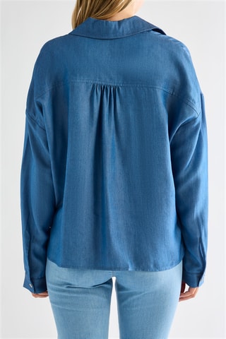 Chemisier noué en jean - Bleu