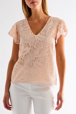 Top en dentelle - Rose