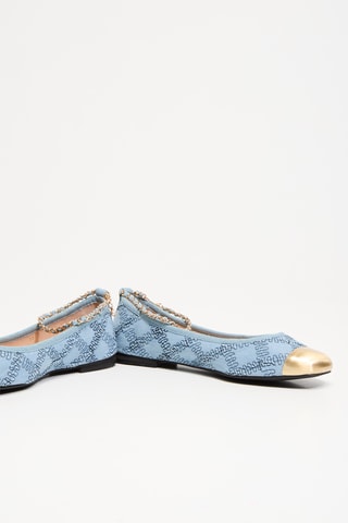 Ballerines en jean - Ciel