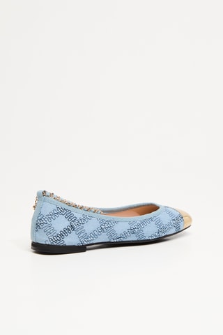 Ballerines en jean - Ciel