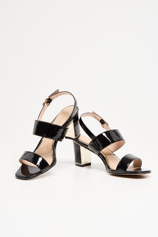 Sandales à talons vernies - Noir