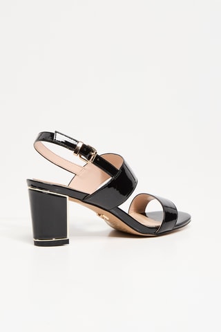 Sandales à talons vernies - Noir