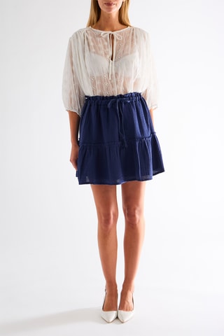 Jupe patineuse taille haute - Bleu marine