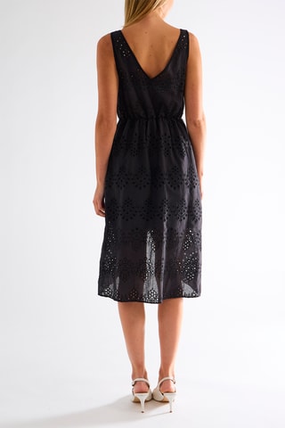 Robe portefeuille en broderie anglaise - Noir