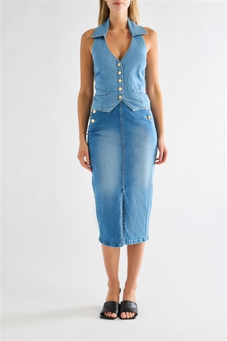 Veste sans manches en jean - Bleu indigo