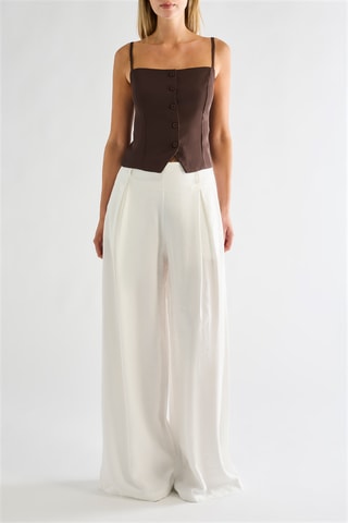 Pantalon taille haute - Blanc