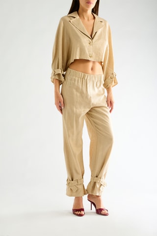 Veste courte en lin - Doré