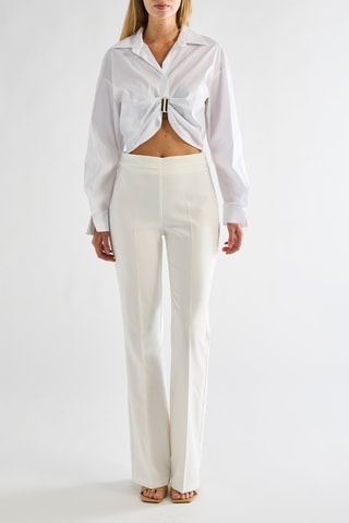 Pantalon taille haute - Blanc