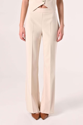 Pantalon taille haute - Beige