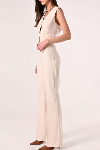 Pantalon taille haute - Beige