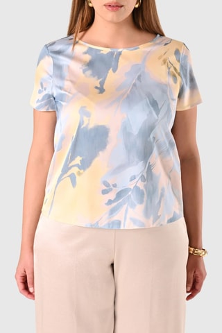 Blouse - Bleu clair et jaune