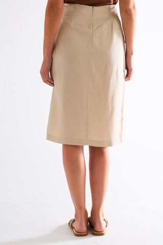 Jupe portefeuille taille haute - Beige