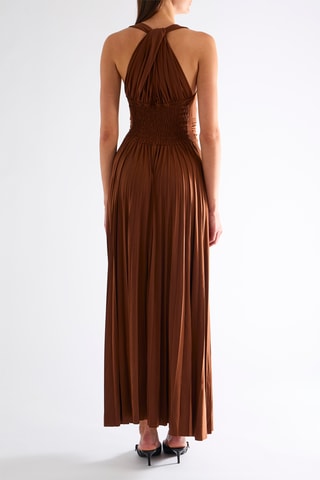 Robe plissée - Marron