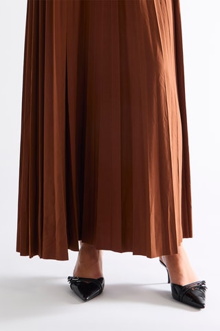 Robe plissée - Marron
