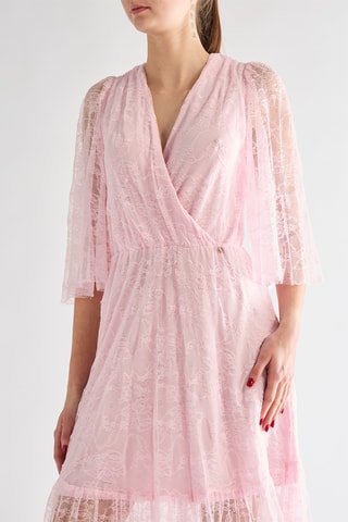 Robe longue en dentelle - Rose