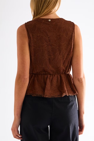 Top en dentelle - Marron