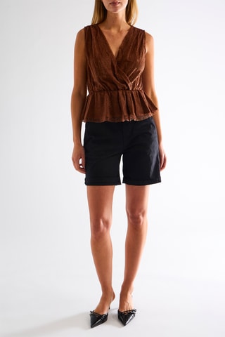 Top en dentelle - Marron