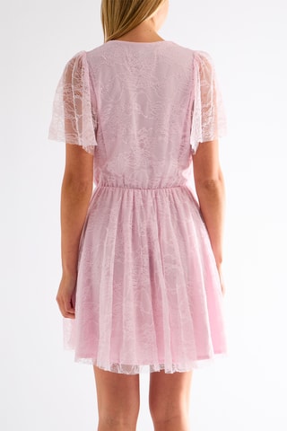 Robe patineuse dentelle - Rose poudré